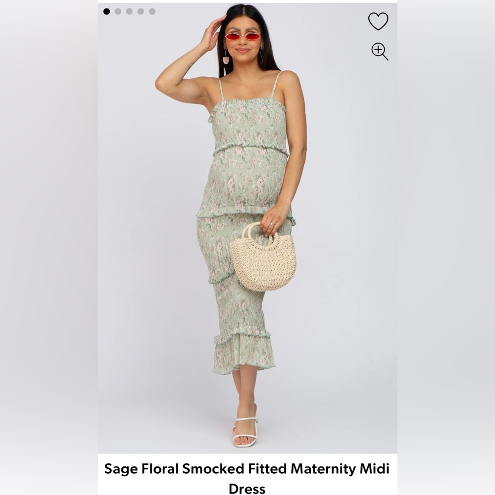 Maternity Floral Smocked Dress